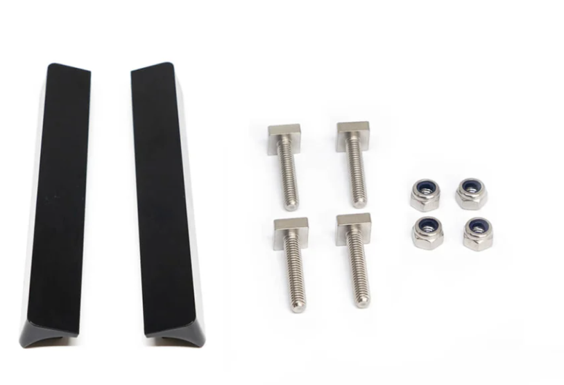 Fusion 010-12817-00 front flush mount kit for RA770, two black wedge clamps, four bolts and four nylon nuts