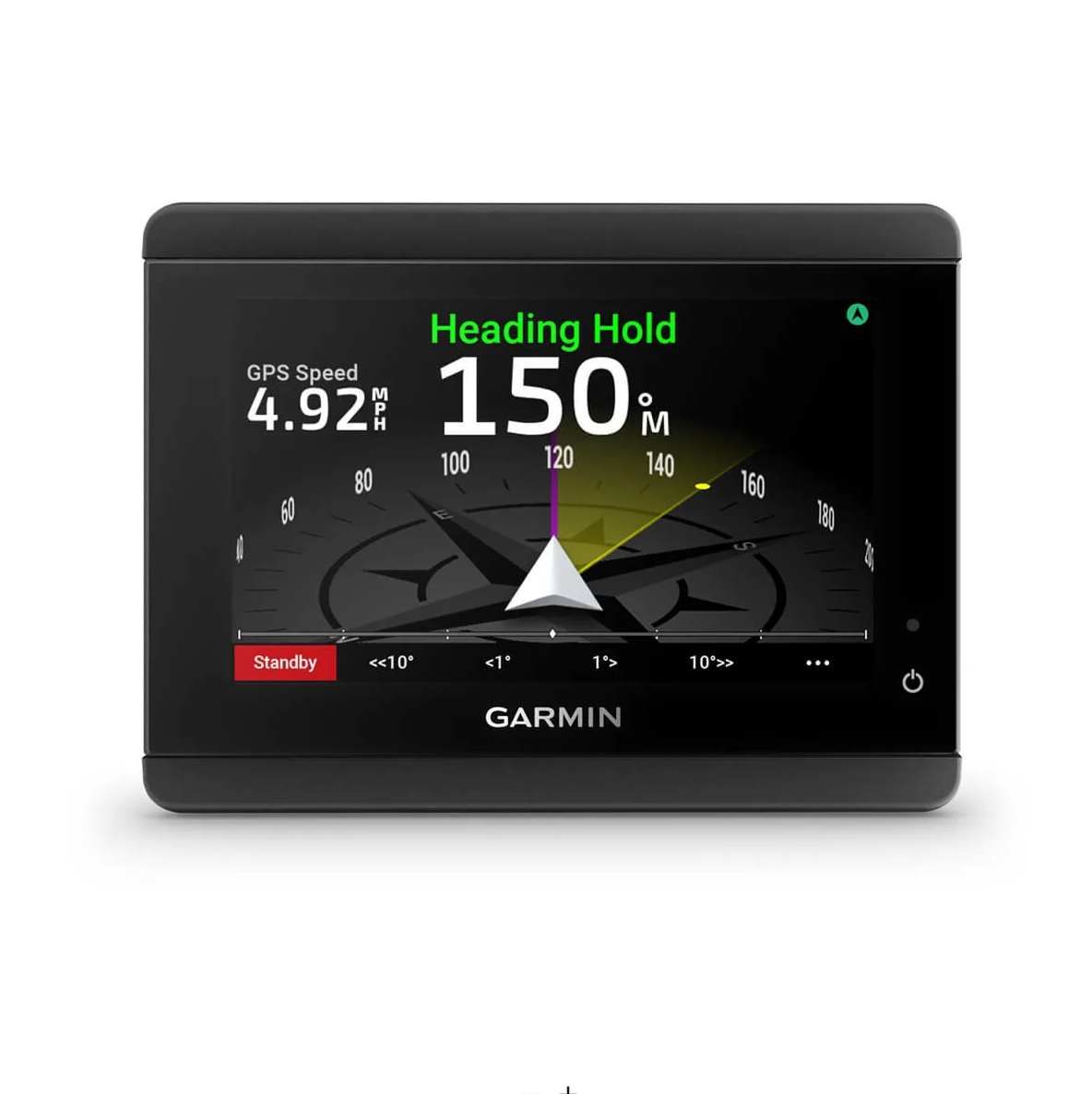 Garmin GHC 50 010-02731-00 marine autopilot instrument, front view showing Heading Hold 150 degrees