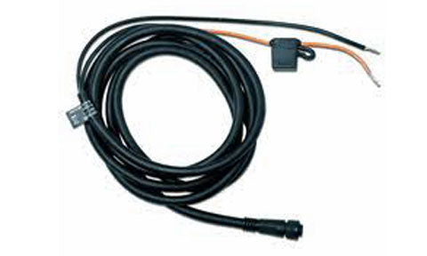 Garmin 010-11057-30 ECU power cable with threaded collar, black lead with inline fuse, wire ends and round plug