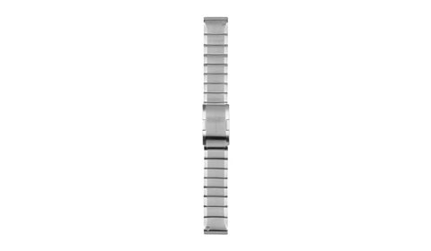 Garmin 010-12496-20 QuickFit 22 mm stainless steel watch band for Quatix 5, silver link strap shown upright