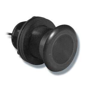 Airmar xSonic P19 20 degree transducer, 000-15880-001, black plastic thru-hull body with a round face and a lead