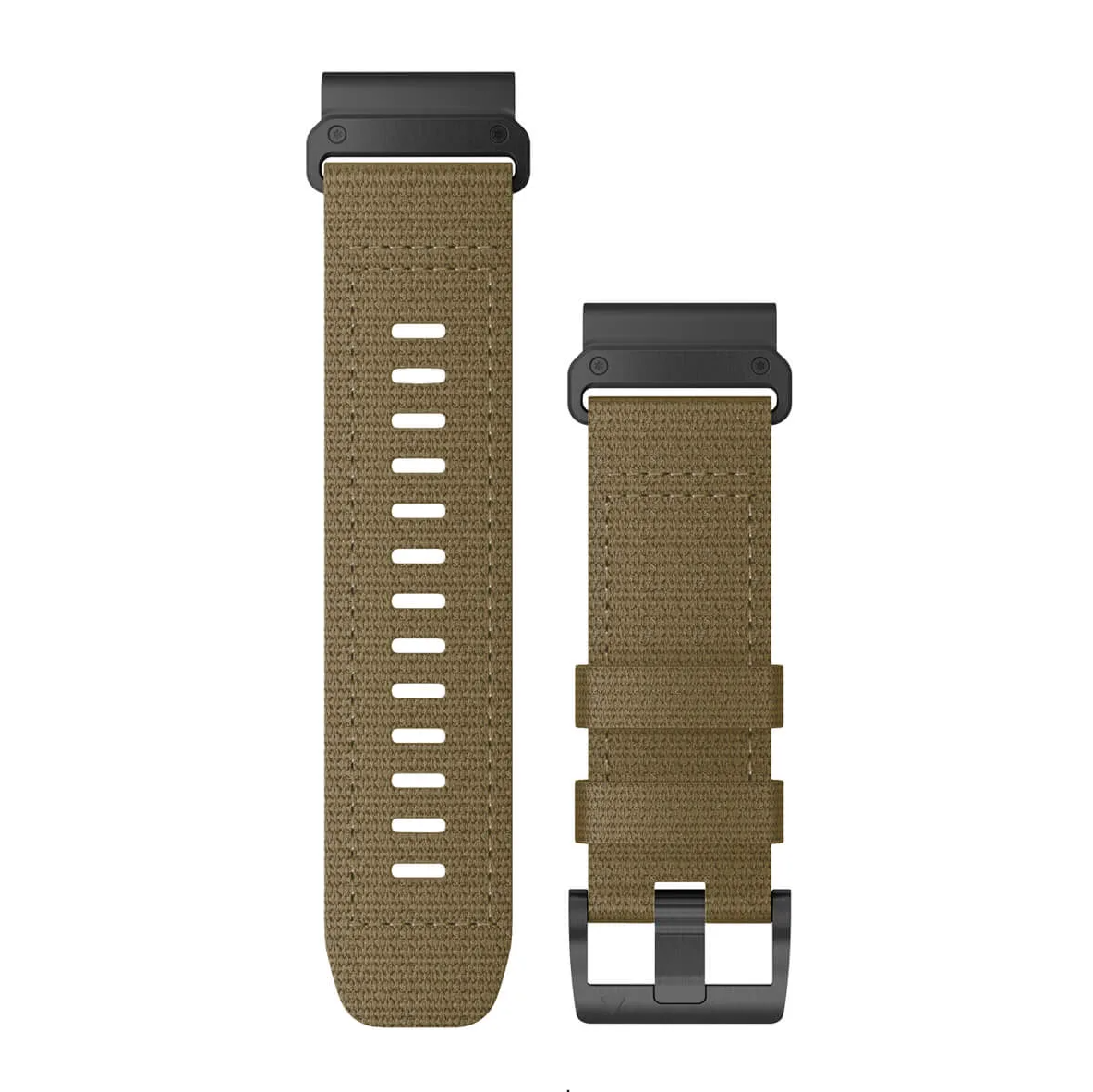 Garmin 010-13010-11 QuickFit 26 watch bands in tactical coyote tan nylon with black buckle