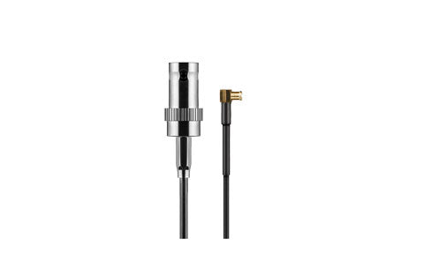 Garmin 010-10121-00 MCX to BNC adapter cable, short black lead with gold MCX plug and silver BNC socket