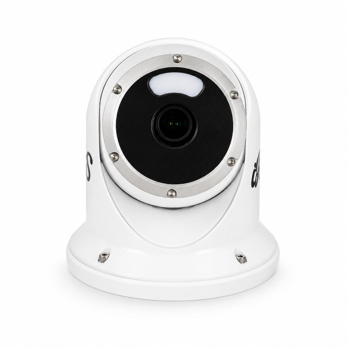 Iris Photon 4K UHD ultra low light IP camera, white, 12 mm, 4K485-000, white ball camera with a large lens and polished ring