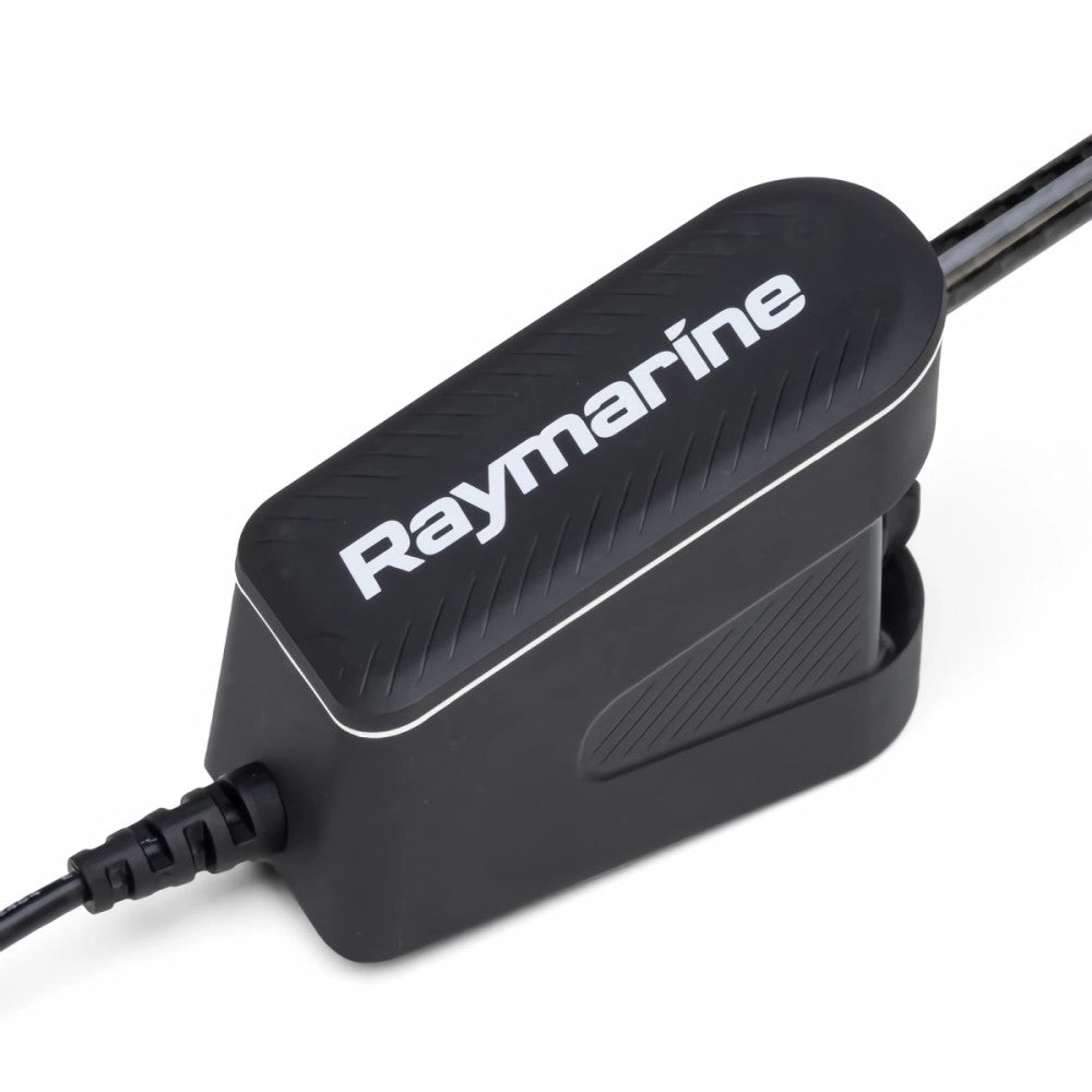 Raymarine R70953 RSW wired top cover and power management PCBA, black cover with Raymarine lettering and a cable