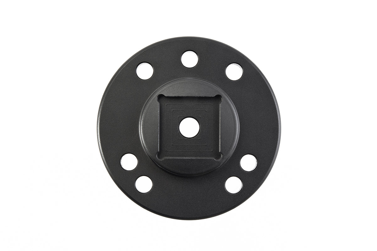 Rokk RL-515 mini AMPs and 3 point adapter plate, black round plate with eight holes and centre socket