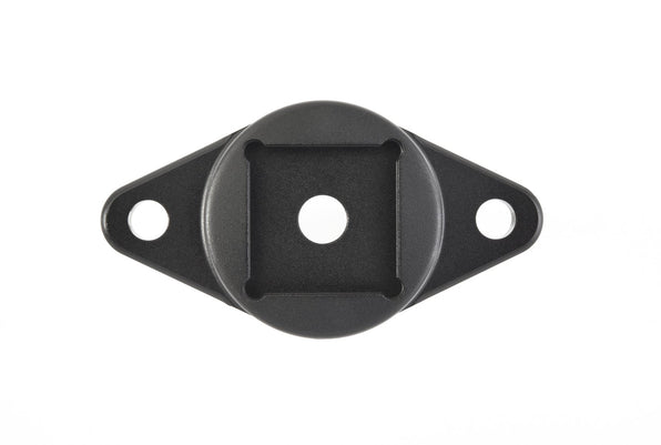 Rokk RL-516 mini 48mm adapter plate, black round plate with centre hole and two mounting ears