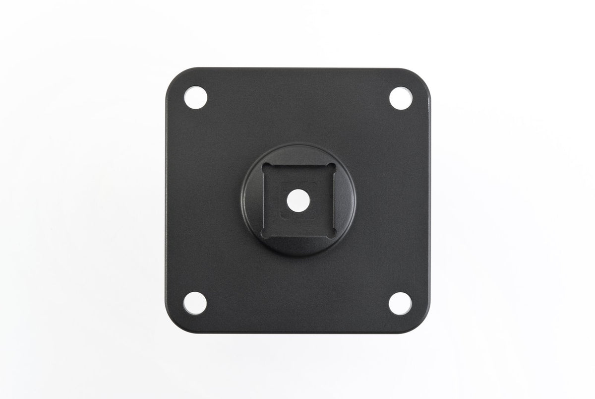Rokk RL-520 mini adapter plate, black 60mm square plate with four screw holes and a centre mounting socket