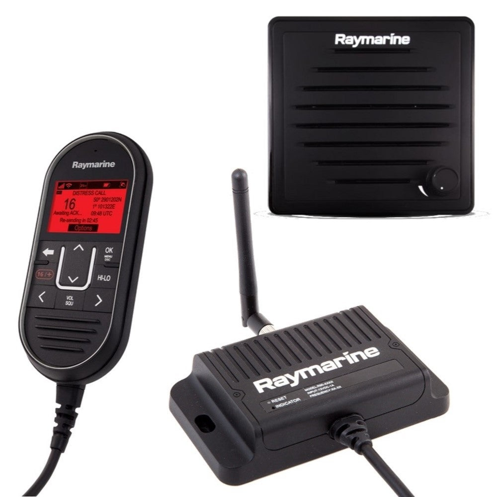 Raymarine T70469 Ray63 and Ray73 first station wireless topfill, black wireless handset, hub with antenna and speaker