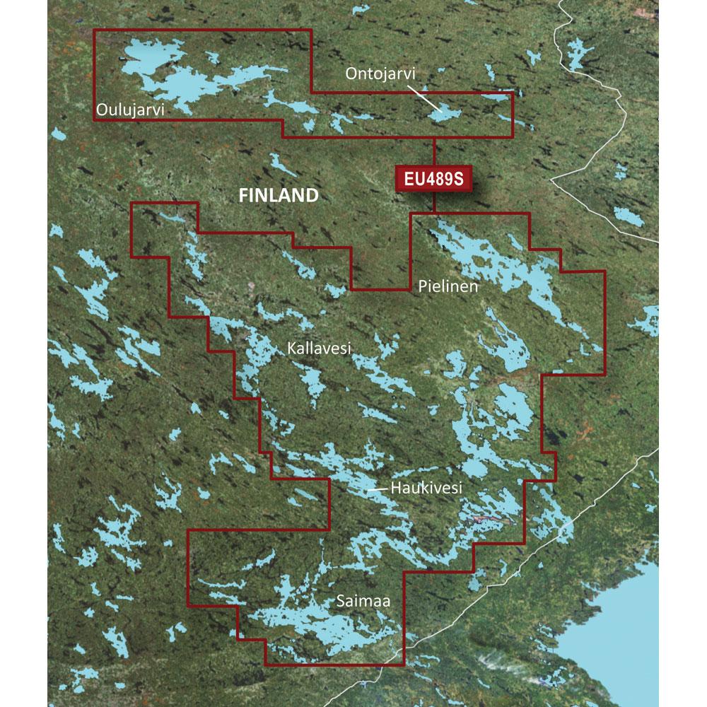 Garmin BlueChart g3 Vision VEU489S coverage map, Kuopio to Lappeenranta lake region of Finland