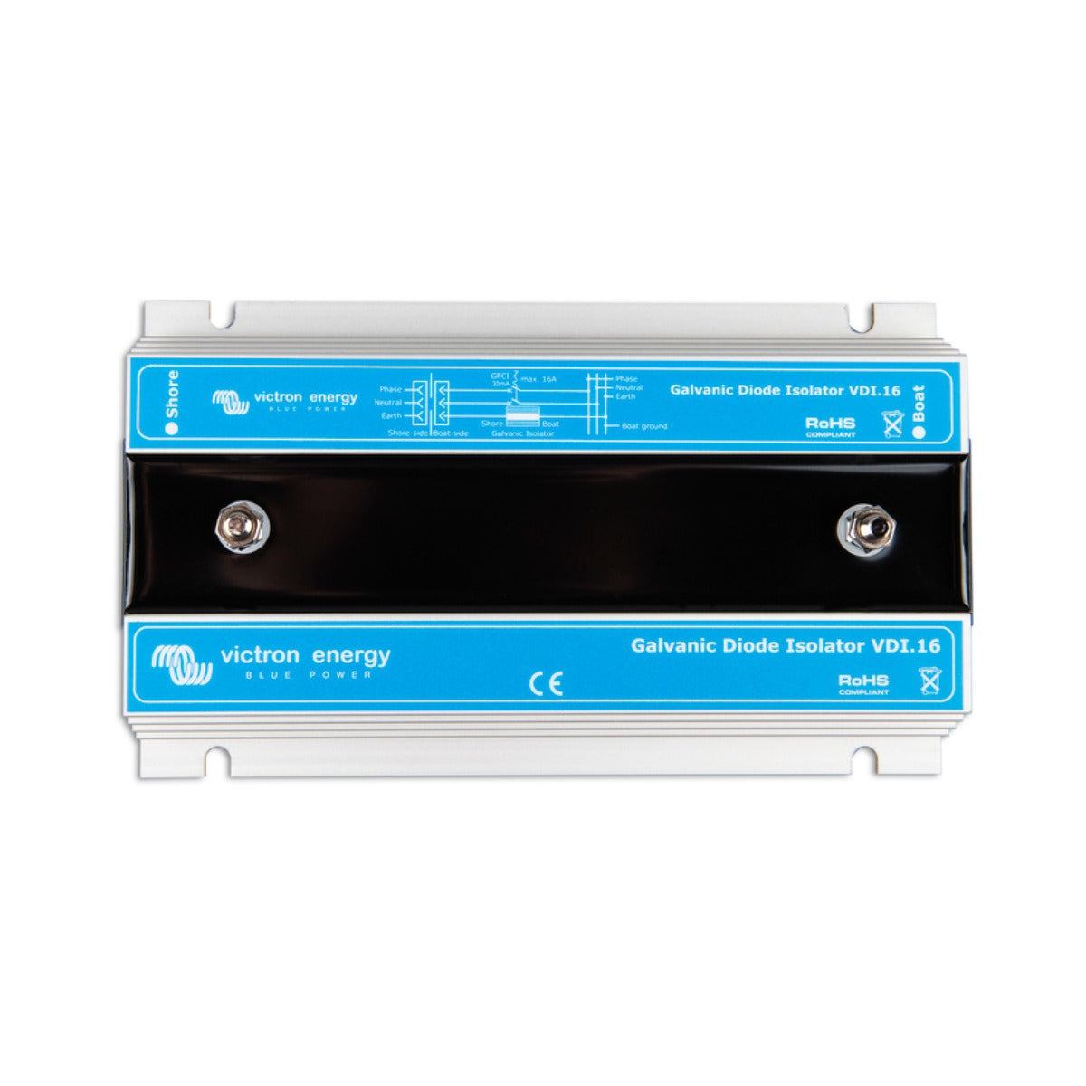 Victron GDI000016000 galvanic isolator VDI-16 16 A, silver case with a black centre band and two screws