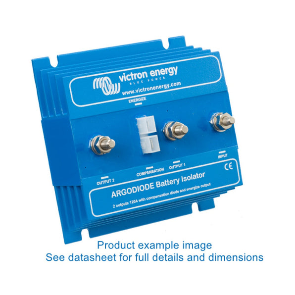 Victron ARG080201000 Argo diode battery isolator 80 A 2 outputs, blue ribbed isolator with three studs