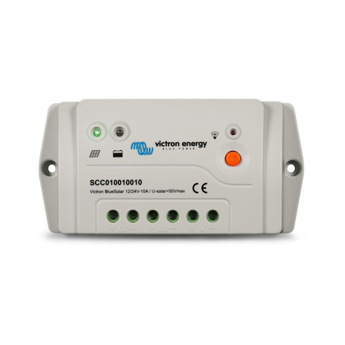 Victron SCC010030010 BlueSolar PWM-Pro 12/24 V 30 A, pale grey controller with LEDs, a button and green terminals