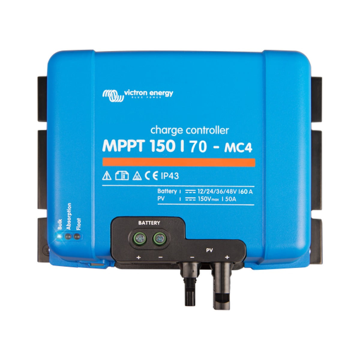 Victron SCC010070300 BlueSolar MPPT 150/70 MC4, blue case with black ears and MC4 leads
