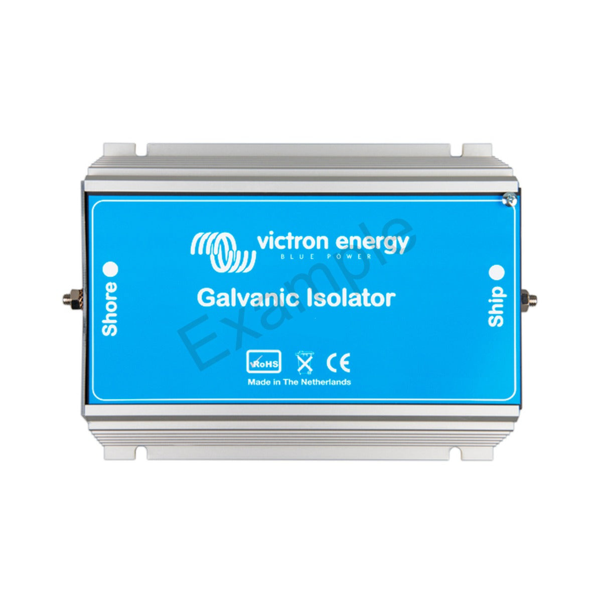 Victron GDI000064000 galvanic isolator VDI-64 64 A, silver ribbed case with a blue Shore and Ship label