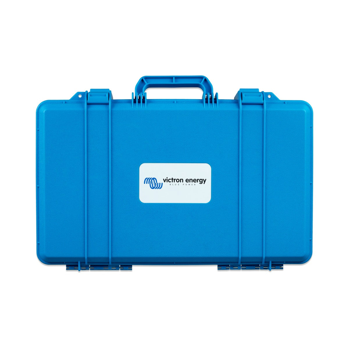 Victron BPC940100200 carry case for Blue Smart IP65 12/25 and 24/13 charger, closed blue case with a handle and white label