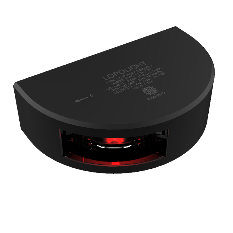 Lopolight NL101-002-B 1nm 112.5° Port Sidelight, Black with 2.5m Cable