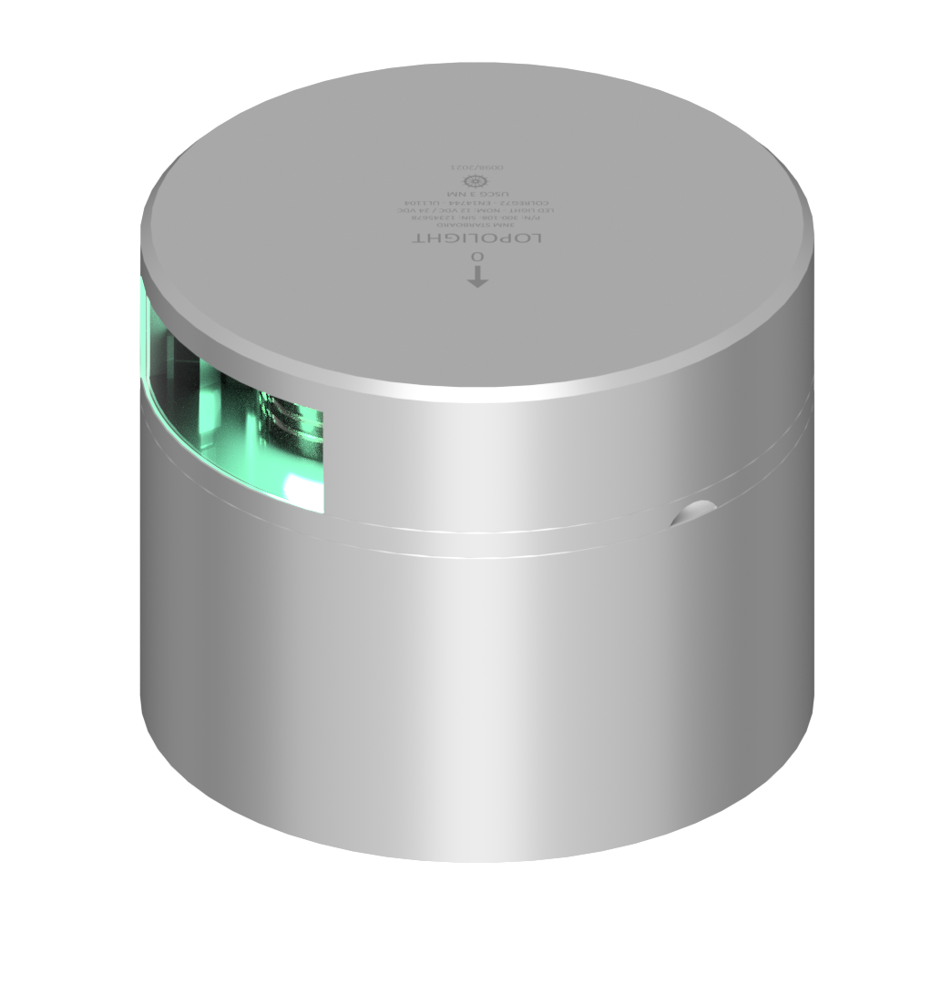 Lopolight NL301-108 3nm 112.5° Starboard Sidelight CD/CS Alu Base (lopolight.com image)