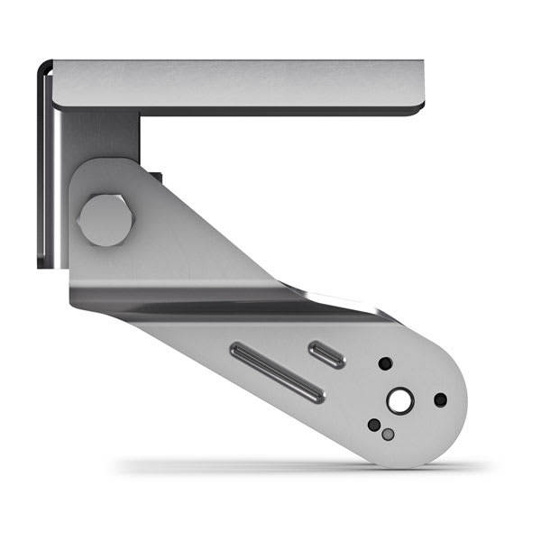 Garmin 010-13983-04 transom mount for LiveScope 2 transducers, folding stainless bracket, side view