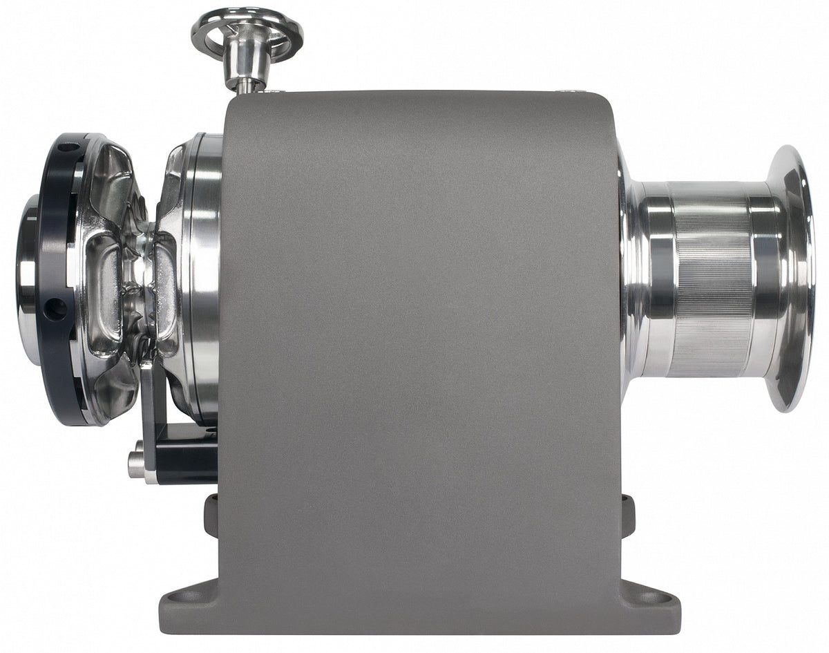 Quick FSH51724XD4DA00 Heroes HR5 1724 XD-BD windlass 1700W 24V 14mm anodised, side view, dark grey cover, steel drum