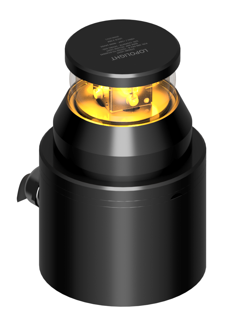 Lopolight NL200-062-B 360° Yellow/Amber Strobe (Double Flash, 300cd) with 0.7m Cable (lopolight.com image)