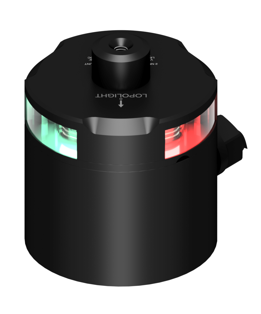 Lopolight NL201-005W-B TB 2nm Tricolour with Windex, Black with IP68 Base & Conn