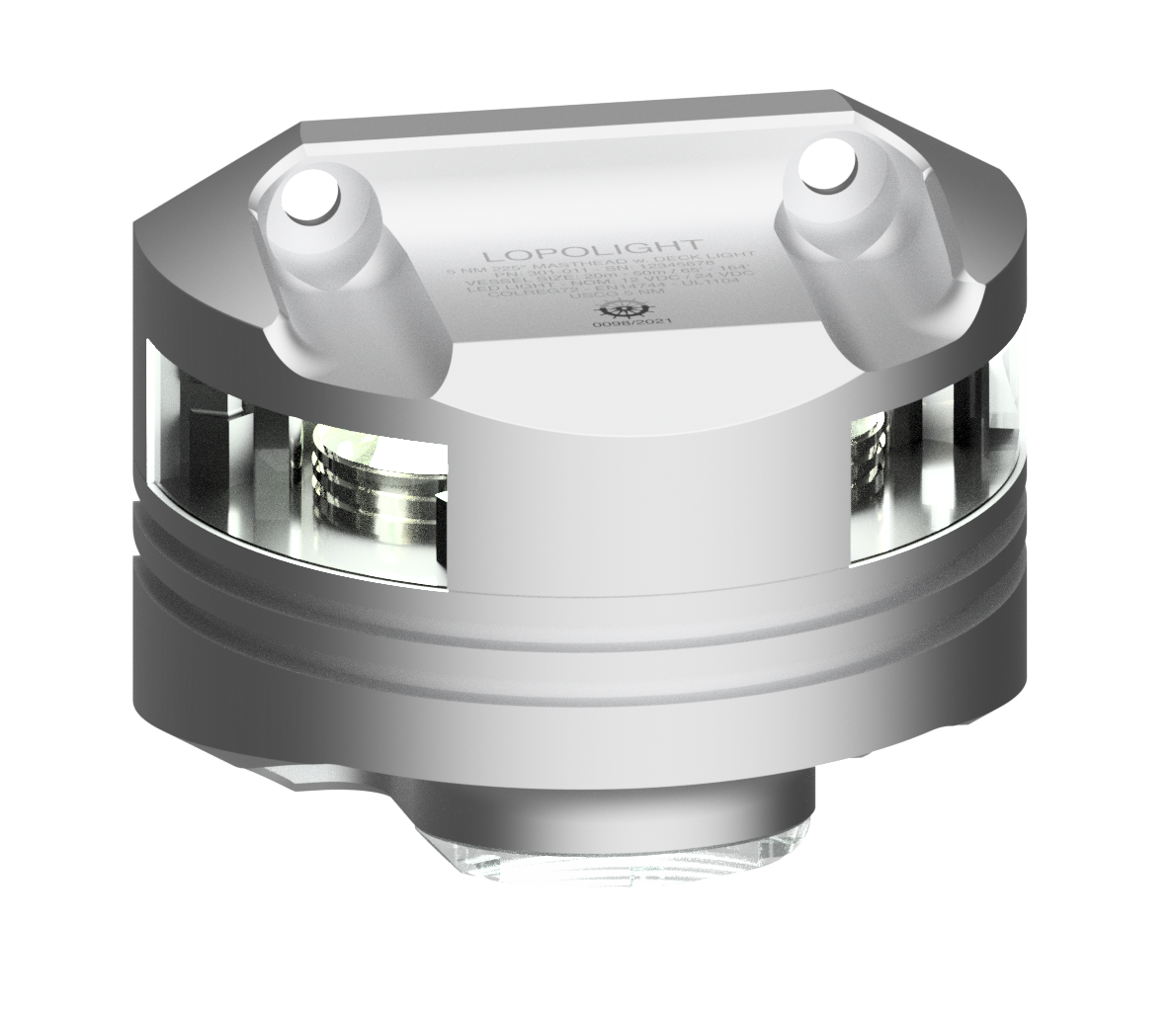 Lopolight NL201-011DLXI 15M 3nm Masthead + 6W Decklight, Silver Anodized