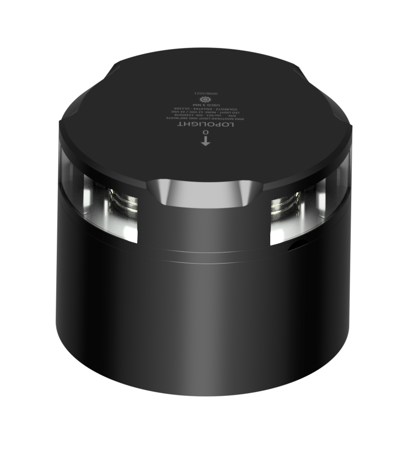 Lopolight NL201-021-B-CD 3nm Masthead/360° White, Black with Conn &Alu-base CD
