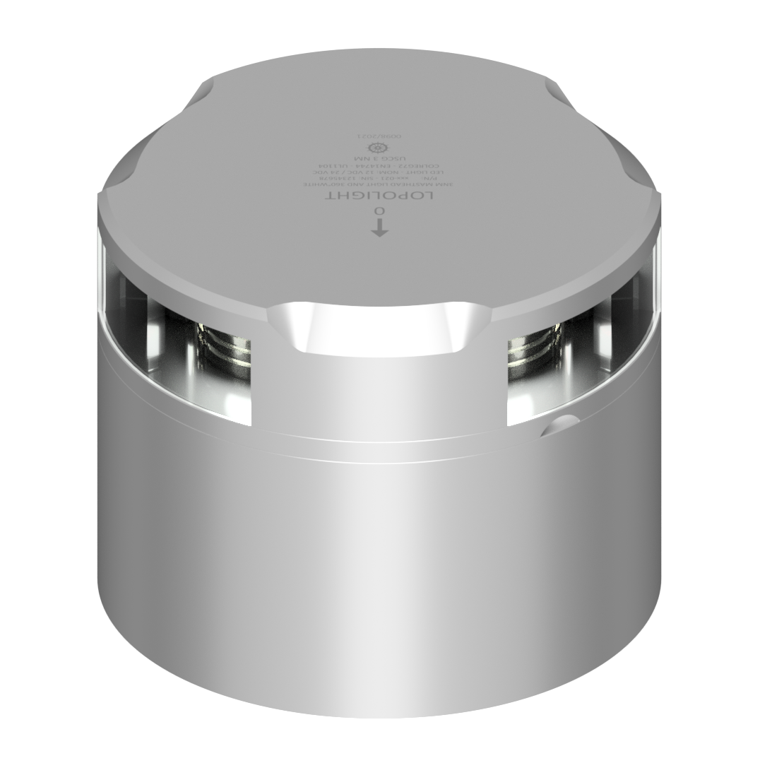 Lopolight NL201-021-B-CSCD 3nm Masthead/360° White,silver with Conn&Alu-baseCSCD