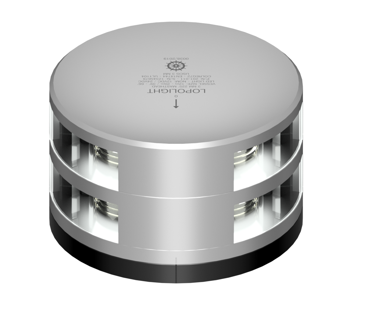 Lopolight NL201-011KLST-FB 3nm Masthead, Double, Silver Anodized with FB Base