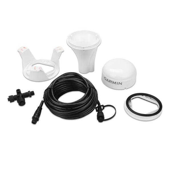 Garmin GPS 24XD 010-02316-10 dual frequency antenna kit, white dome, mounts, NMEA 2000 cable and tee