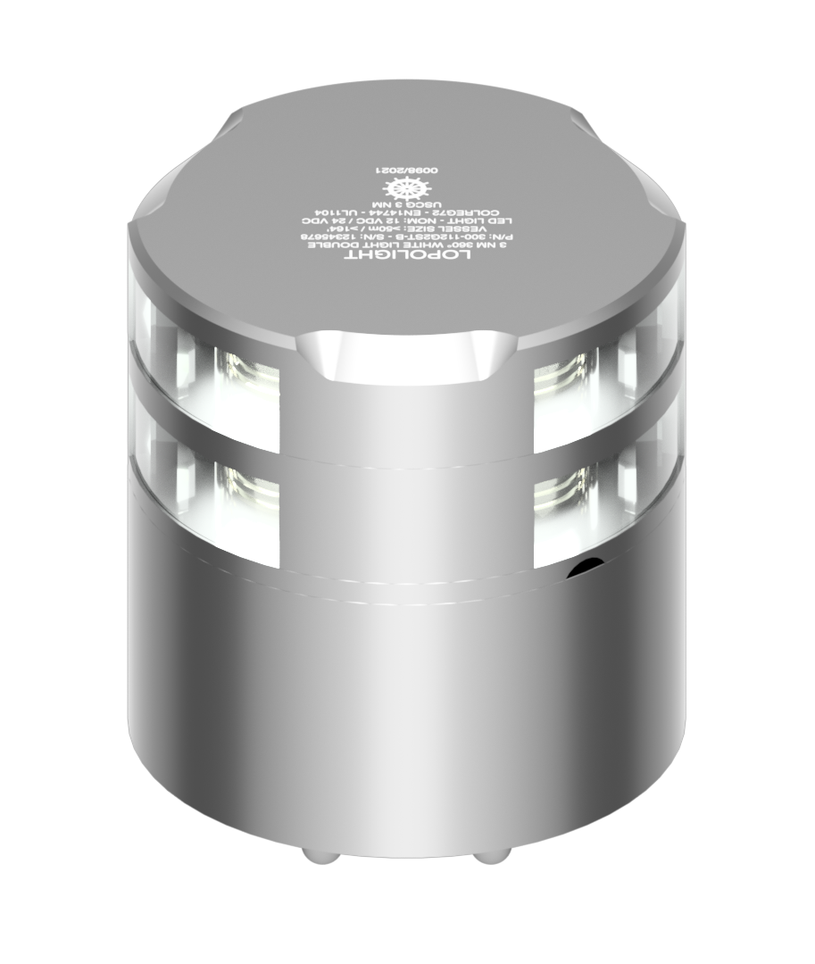 Lopolight NL300-112G2ST-CD 3nm 360° White, Double, Silver Anodized