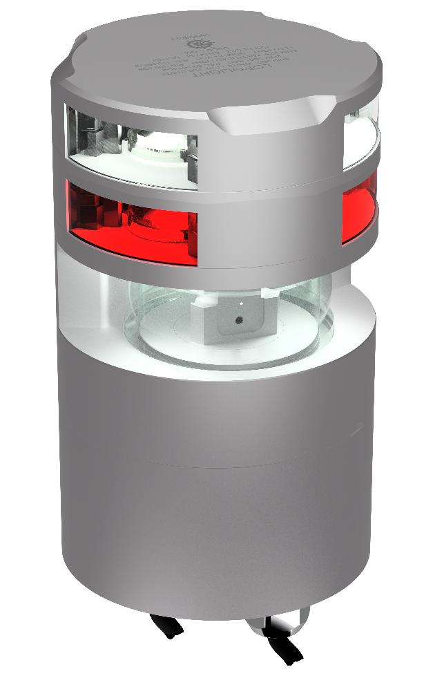 Lopolight NL300-036+012G2+014G2 5nm Masthead + 2nm 360° White + 360° Red, Silver