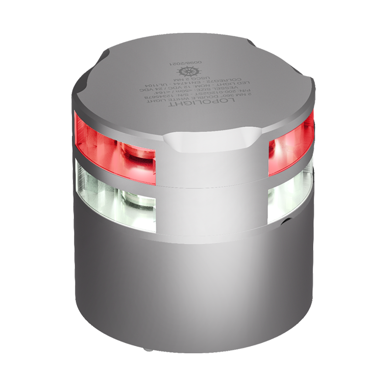 Lopolight NL300-114G2+112G2 3nm 360° Red + 360° White, Silver Anodized