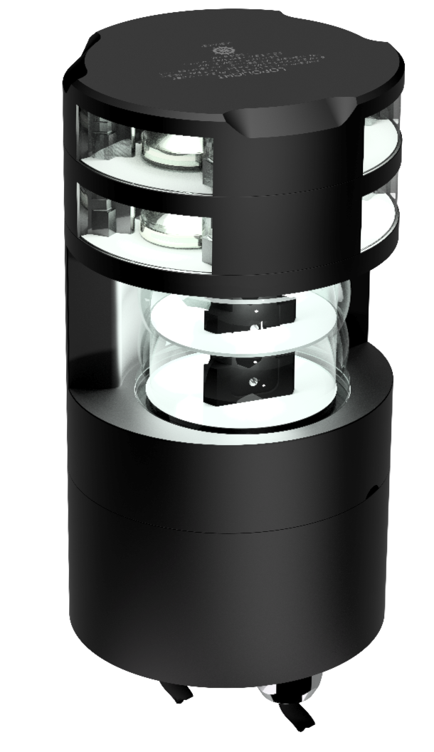 Lopolight NL300-138+112G2ST-B-I 6nm Masthead, Double + 3nm 360° Double White, Black, Ice