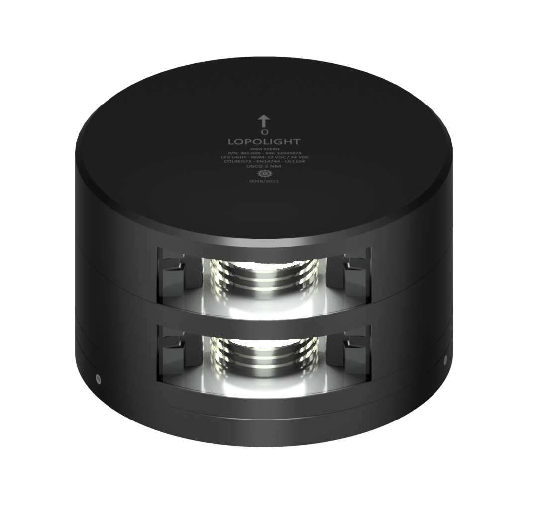 Lopolight NL301-005ST-FB-B 2nm Double Stern, Black Anodized with FB Base