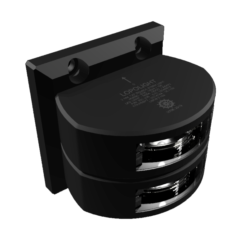 Lopolight NL301-006ST-B 2nm 135° Stern Light, Double with 2.5m Cable, Black
