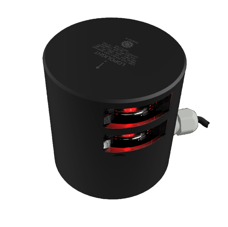 Lopolight NL301-109ST-B 3nm 112.5° Port Sidelight, Double, CD/CS Alu Base, Black