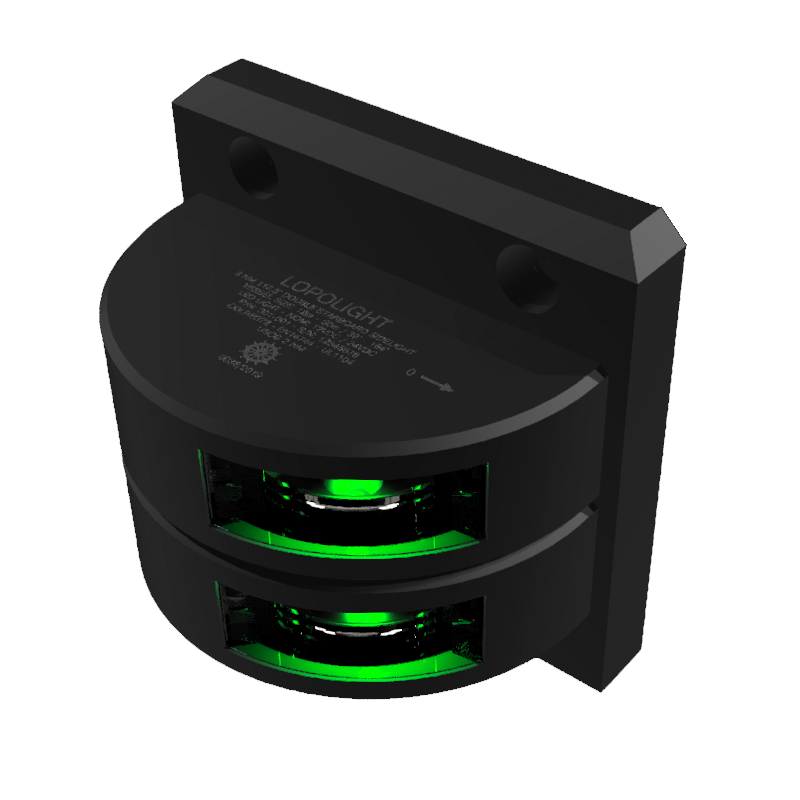 Lopolight NL301-101ST-B 6M 3nm 112.5° Starboard Sidelight, Double with 6m Cables, Black