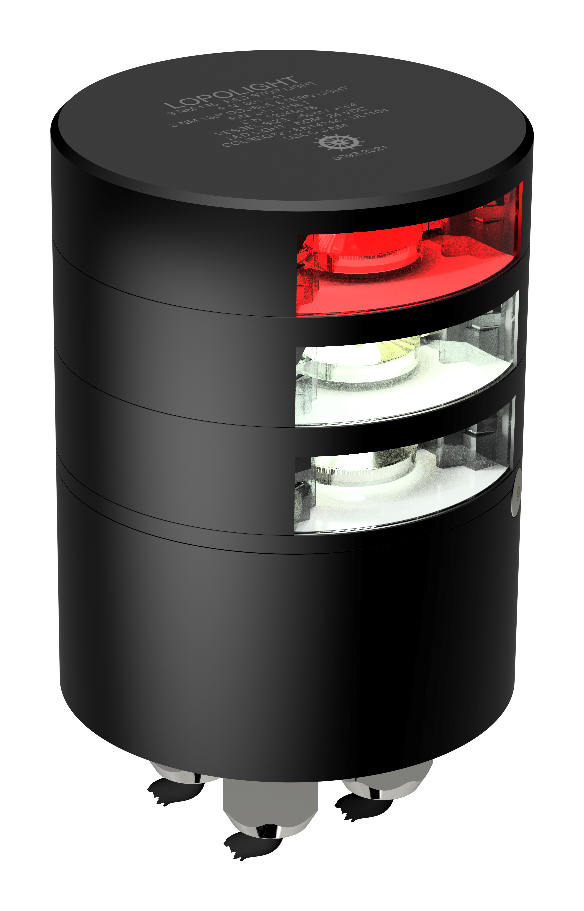 Lopolight NL301-105ST+141-B-CD 3nm Double stern+Red Stop Light, Black Anodized