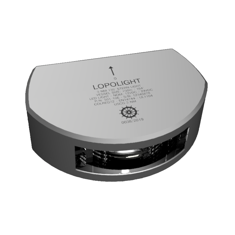 Lopolight NL301-106 3nm 135° Stern Light with 2.5m Cable