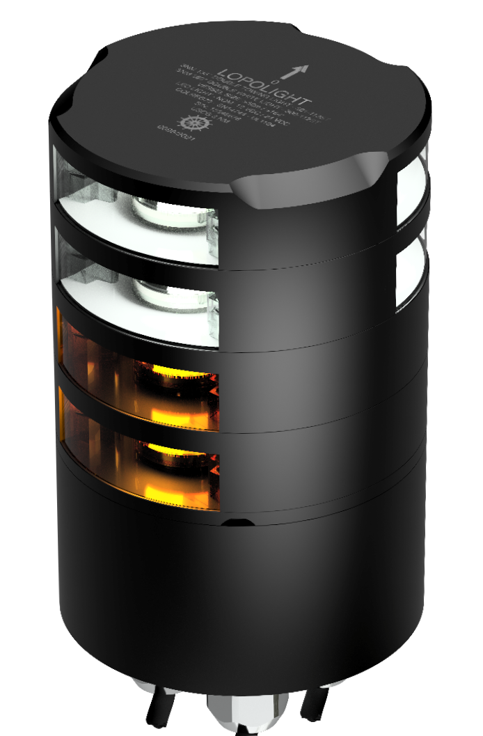 Lopolight NL301-113ST+112G2ST-B 3nm Double Towing + Double 360° White, Black Anodized