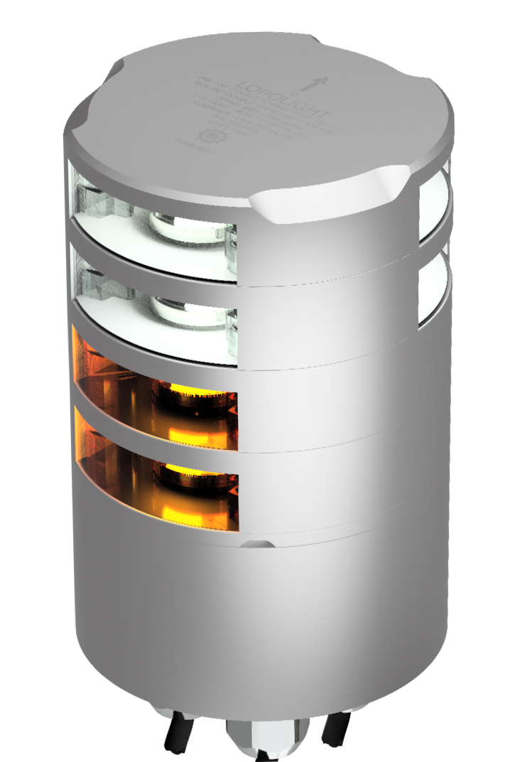 Lopolight NL301-113ST+112G2ST 3nm Double towing+Double 360° White, Silver Anodized