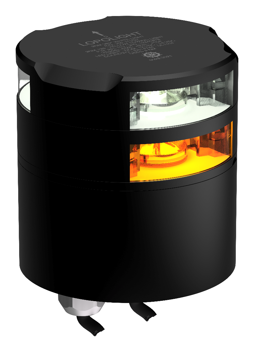 Lopolight NL301-113+112G2-B 3nm Towing + 360° White, Black Anodized