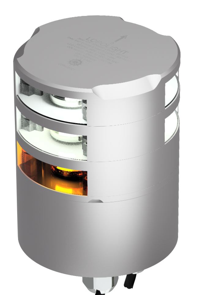 Lopolight NL301-113+112G2ST 3nm Towing + Double 360° White, Silver Anodized
