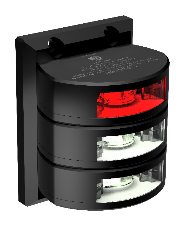 Lopolight NL301-141V+301-106ST-B 3nm 135° Red Stop + 3nm Double Stern, Vertical Mount, Black