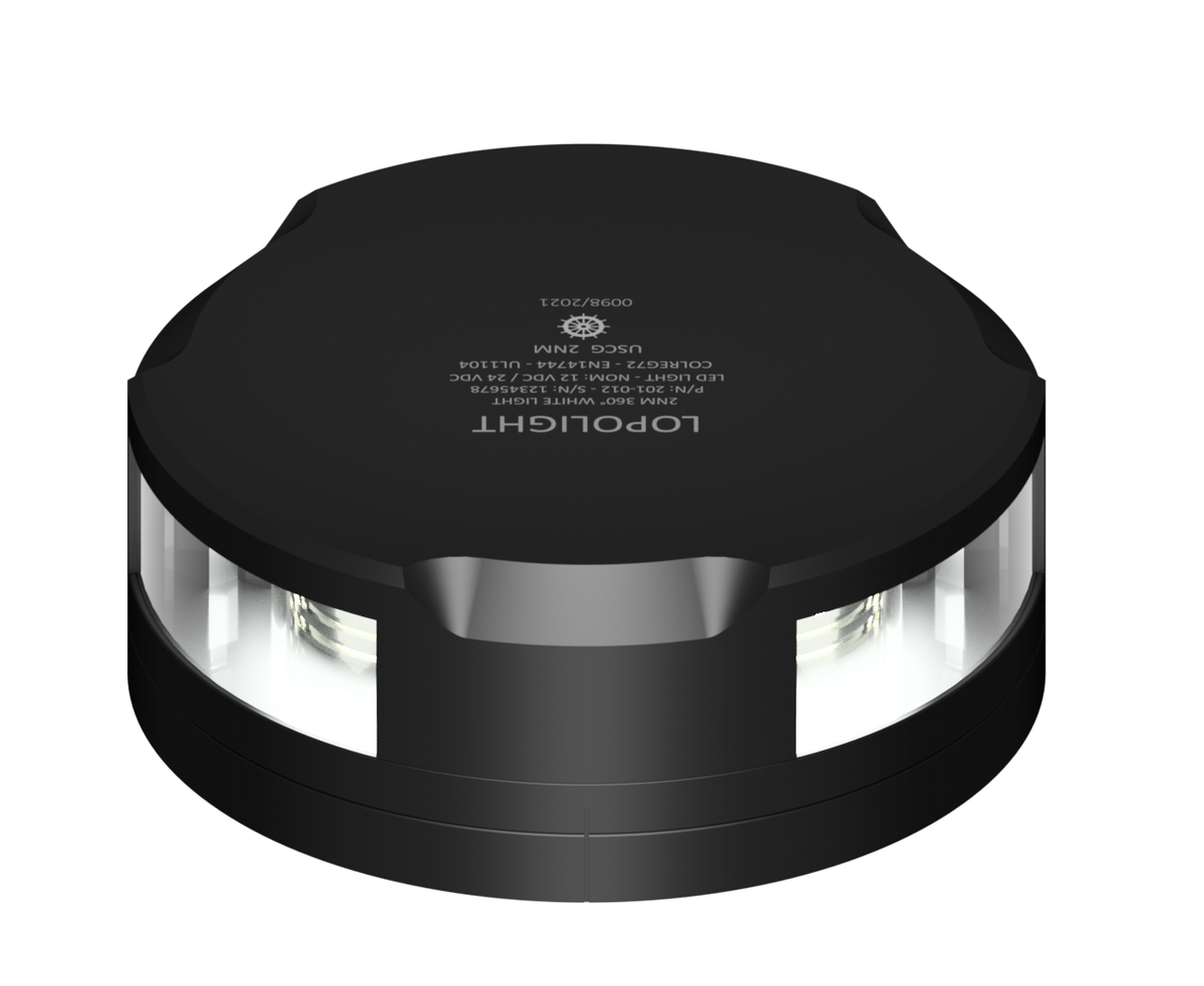 Lopolight NL201-012-FB-B 15M 2nm 360° White, Black Anodized with FB Base