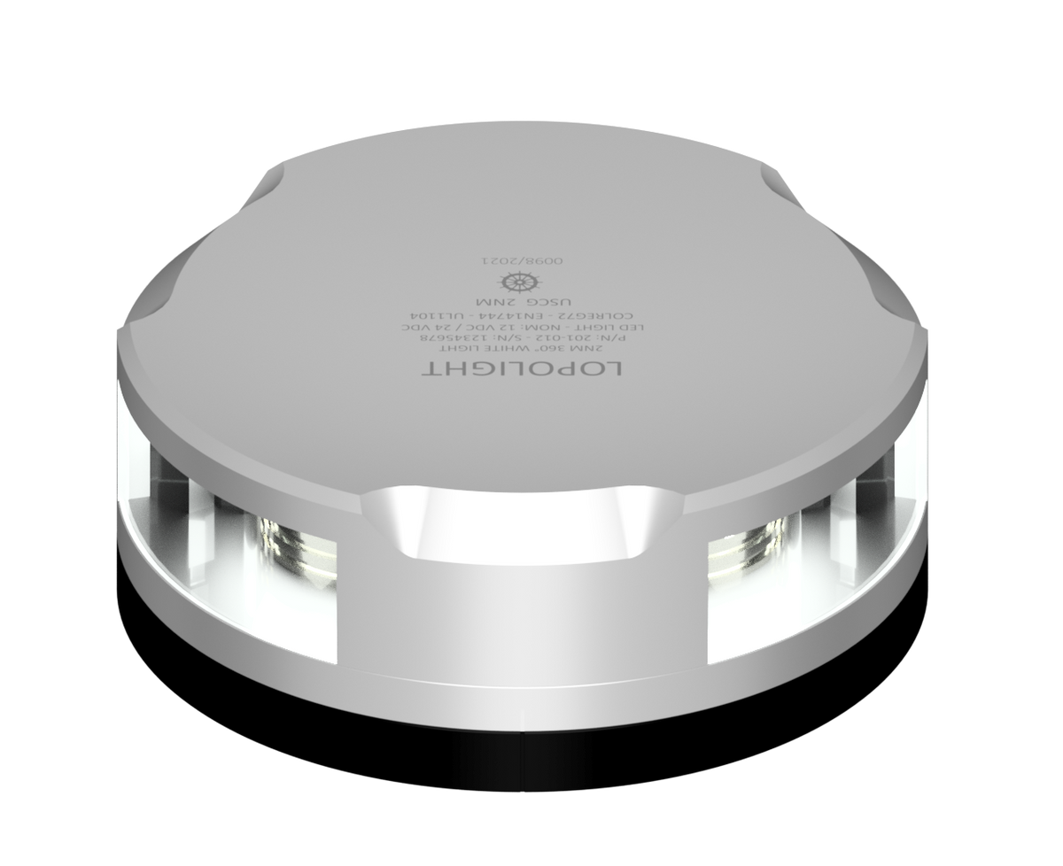 Lopolight NL201-012-FB 30M 2nm 360° White, Silver Anodized with FB Base