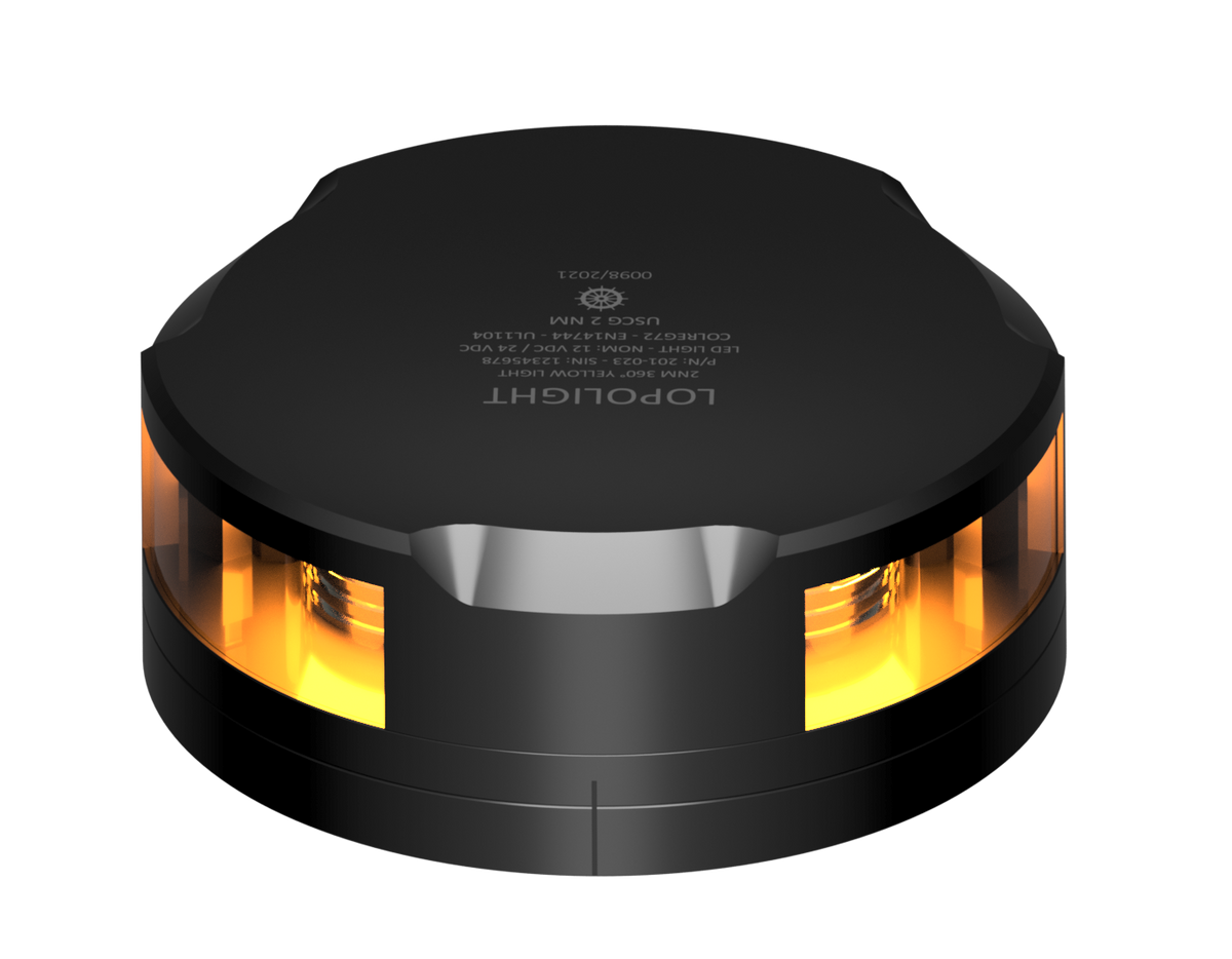Lopolight NL201-023S-FB-B 2nm 360° Yellow, Strobe, Black with FB Base