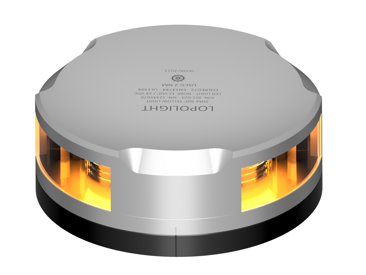 Lopolight NL201-023S-FB 2nm 360° Yellow, Strobe, Silver with FB Base